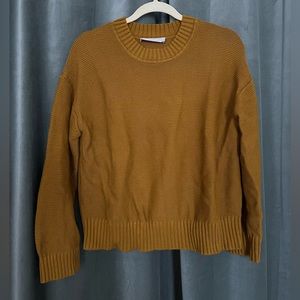 Everlane Mustard/Ochre/Brass Link-Stitch Crewneck Sweater, size M